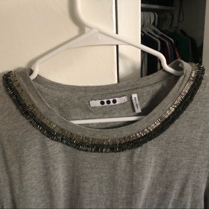 Grey Beaded Tee